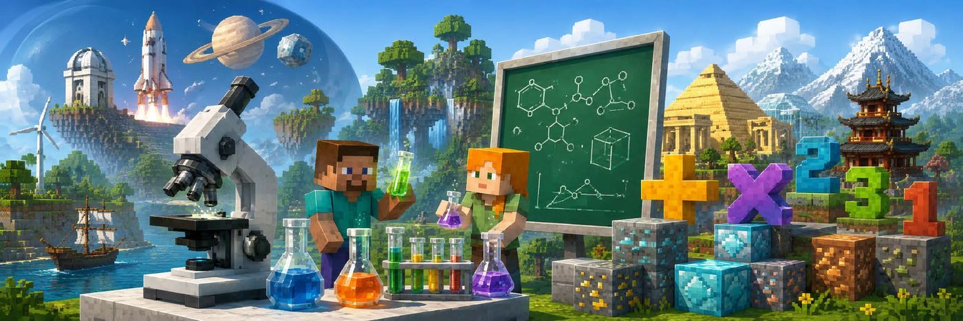 Zinātne, matemātika un eksperimenti Minecraft pasaulē