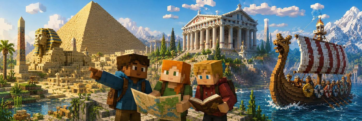 History and civilisations in the Minecraft world